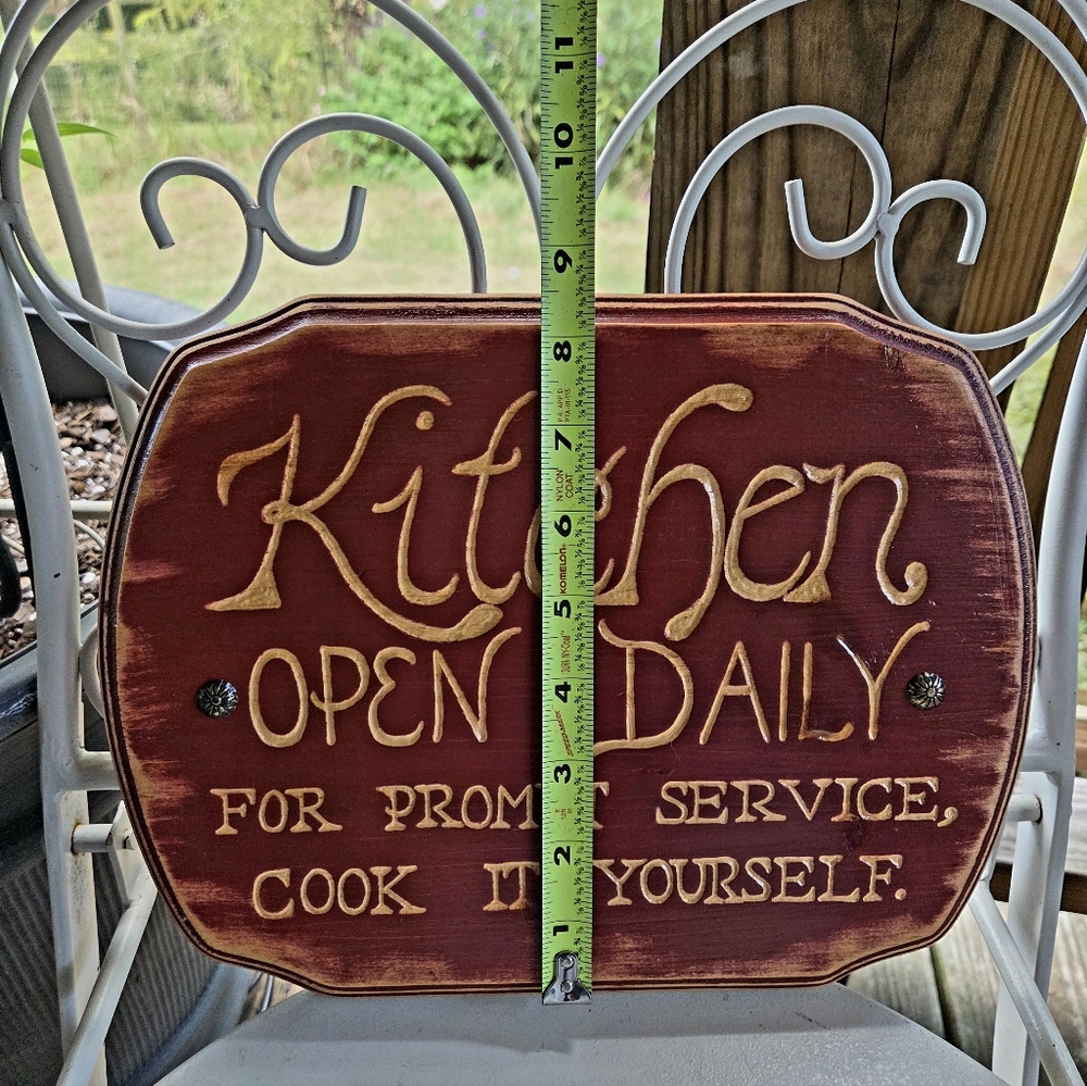 Handmade Distressed Barn Red Kitchen Sign - Picture 6 of 7